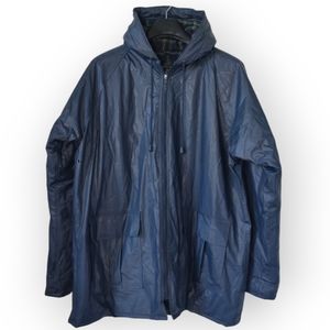 Men's Insulated Rain Coat Size Large Totes Blue Green Quilted Plaid Lining